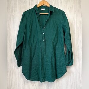 J.Jill Green Linen Tunic Top Small
